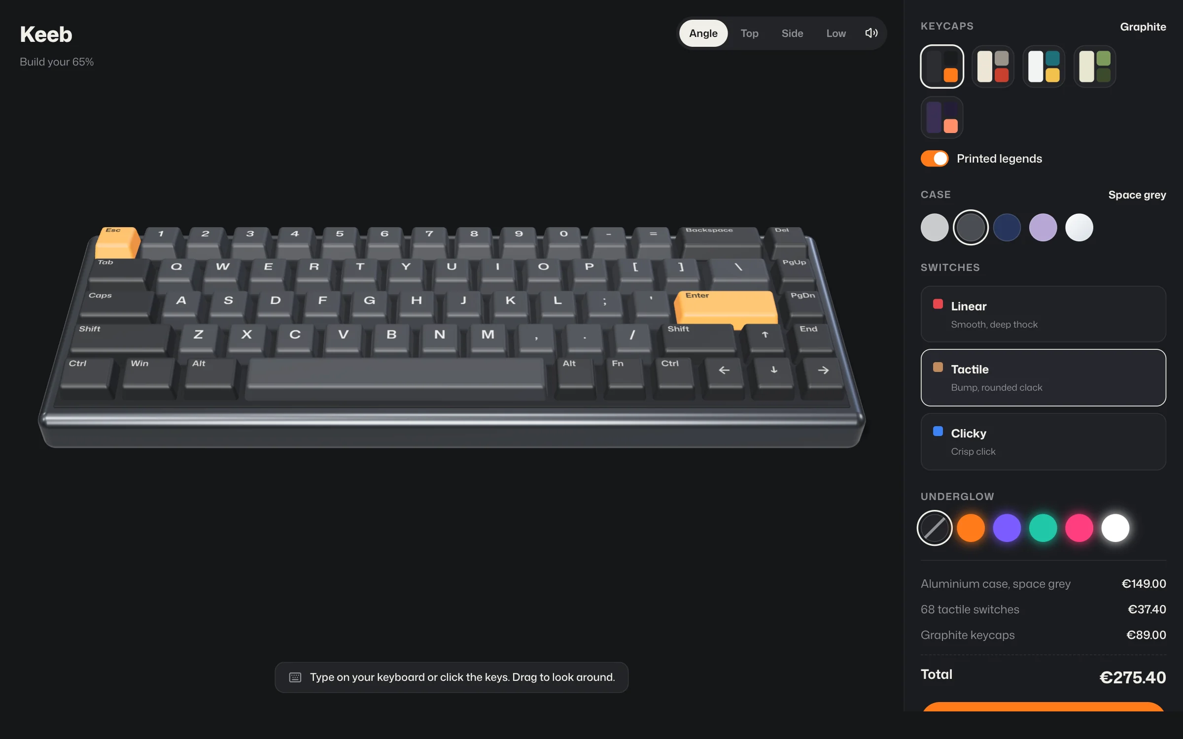 Keeb 3D keyboard configurator